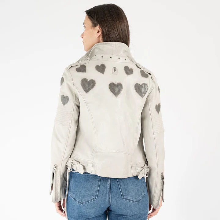 muguet ミュゲ heart pocket leather jacket Clara Sun Woo Liquid Leather™ Cobalt Vegan Faux Leather Jacket