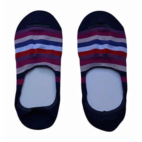 Marcoliani Invisible No Show Stripe Pima Cotton Socks (One size fits most) Marcoliani