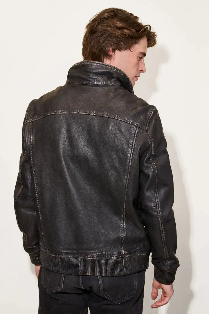 Jason UF Leather Jacket - Vintage Black Mauritius