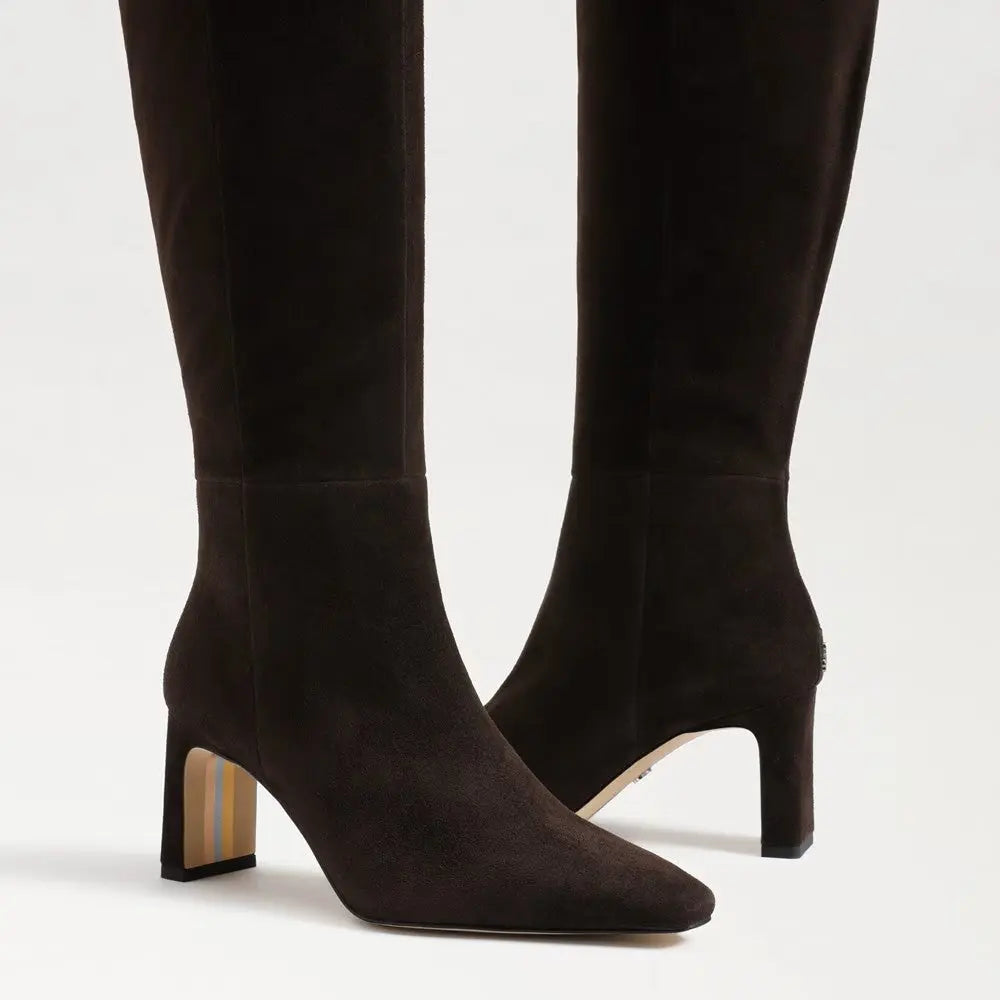 Sylvia Knee High Boots - Chocolate Brown Suede Sam Edelman