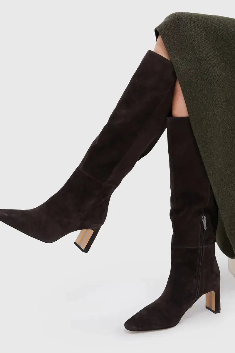 Sylvia Knee High Boots - Chocolate Brown Suede Sam Edelman
