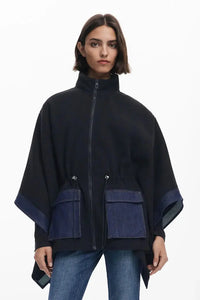 Combined Denim Poncho Desigual.