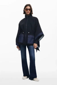 Combined Denim Poncho Desigual.