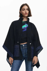 Combined Denim Poncho Desigual.