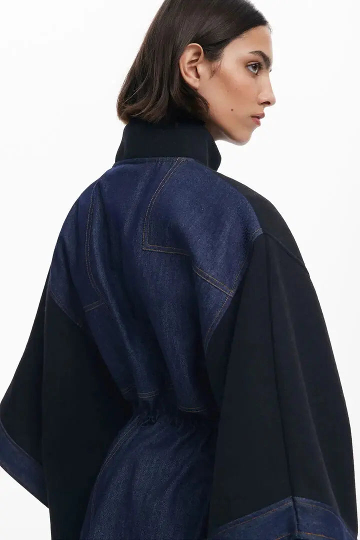 Combined Denim Poncho Desigual.