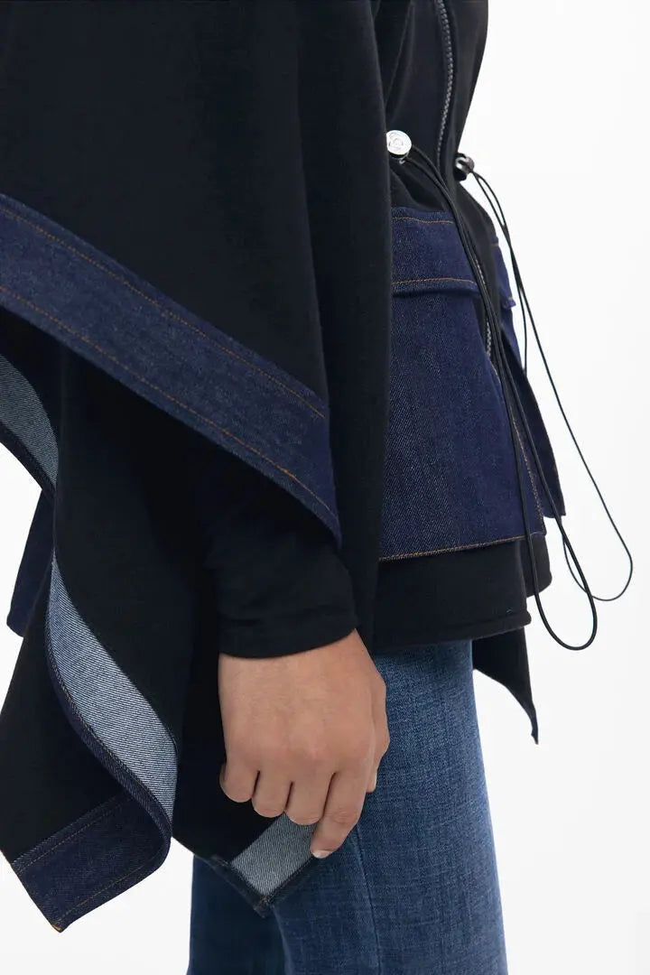 Combined Denim Poncho Desigual.