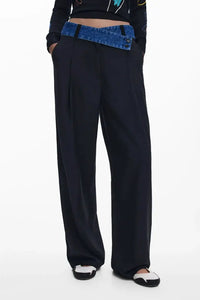 Tailored Combined Trousers – Asymmetric Denim Waist Desigual.