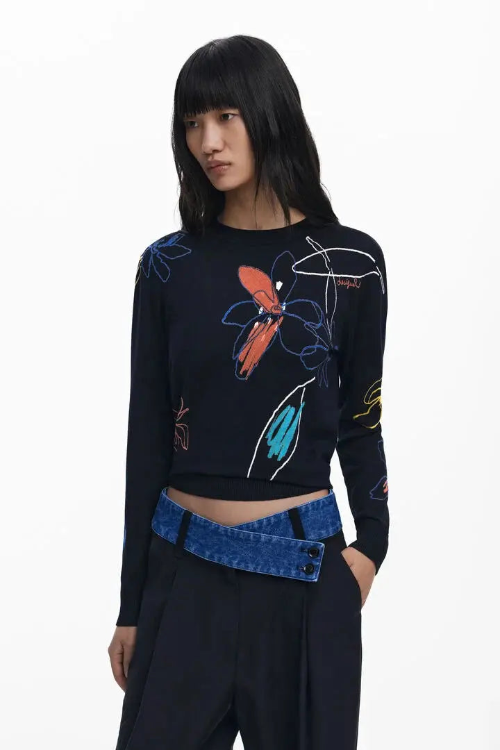 Tailored Combined Trousers – Asymmetric Denim Waist Desigual.