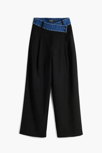 Tailored Combined Trousers – Asymmetric Denim Waist Desigual.