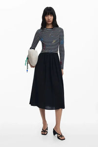 Striped combined dress Desigual.
