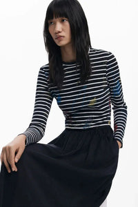 Striped combined dress Desigual.