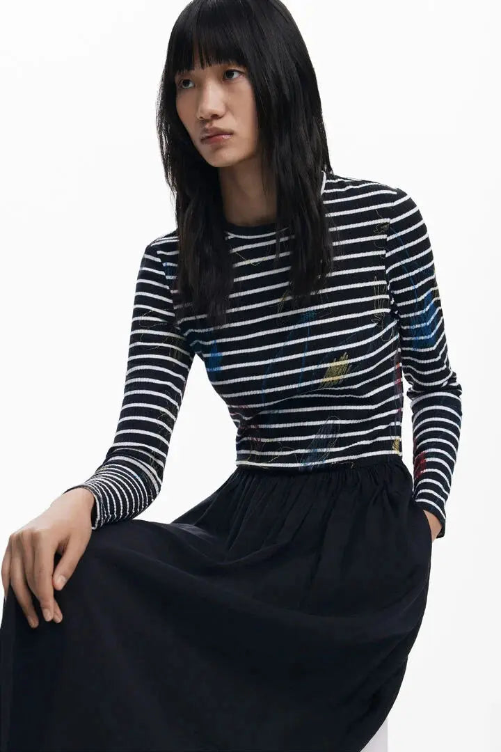 Striped combined dress Desigual.