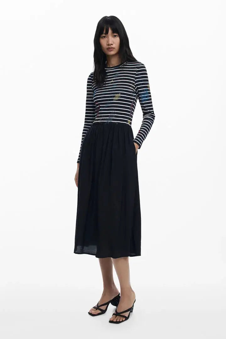 Striped combined dress Desigual.