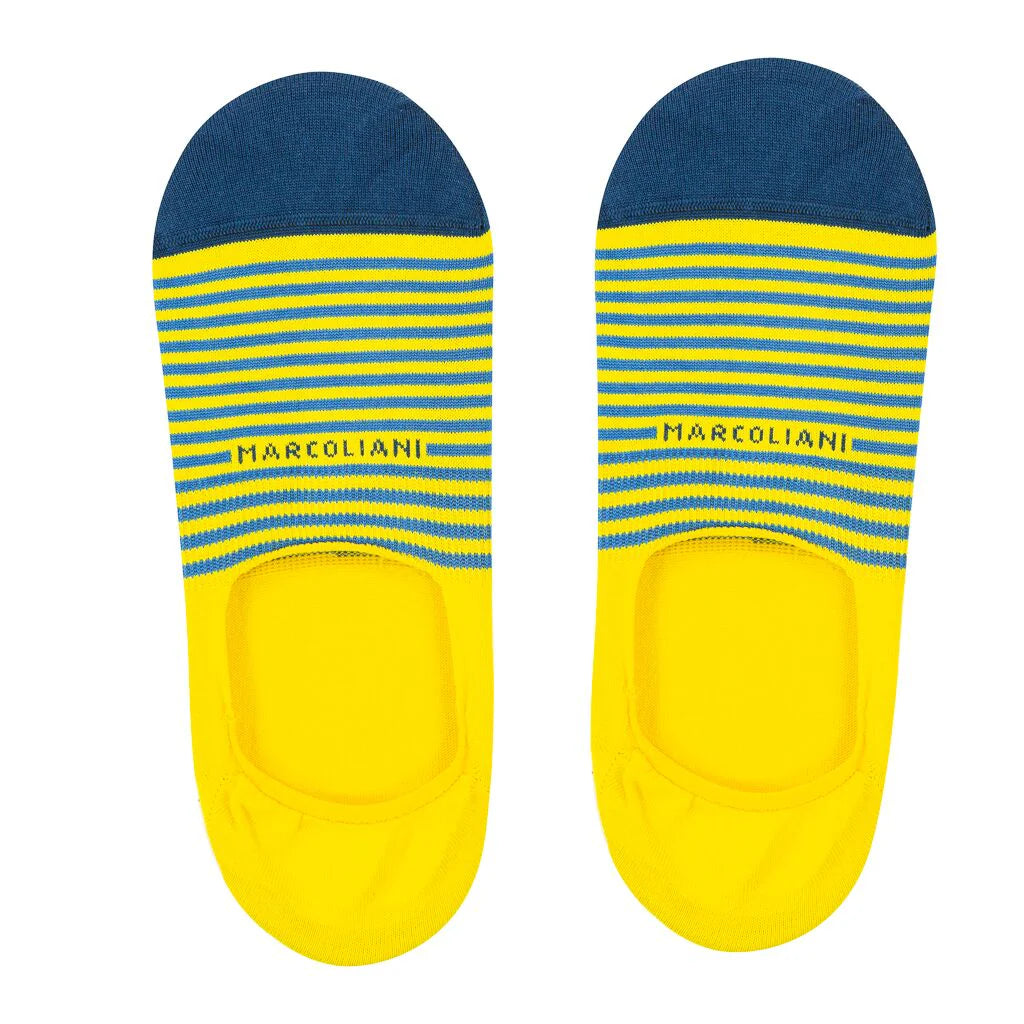 Marcoliani Invisible No Show Stripe Pima Cotton Socks (One size fits most) Marcoliani