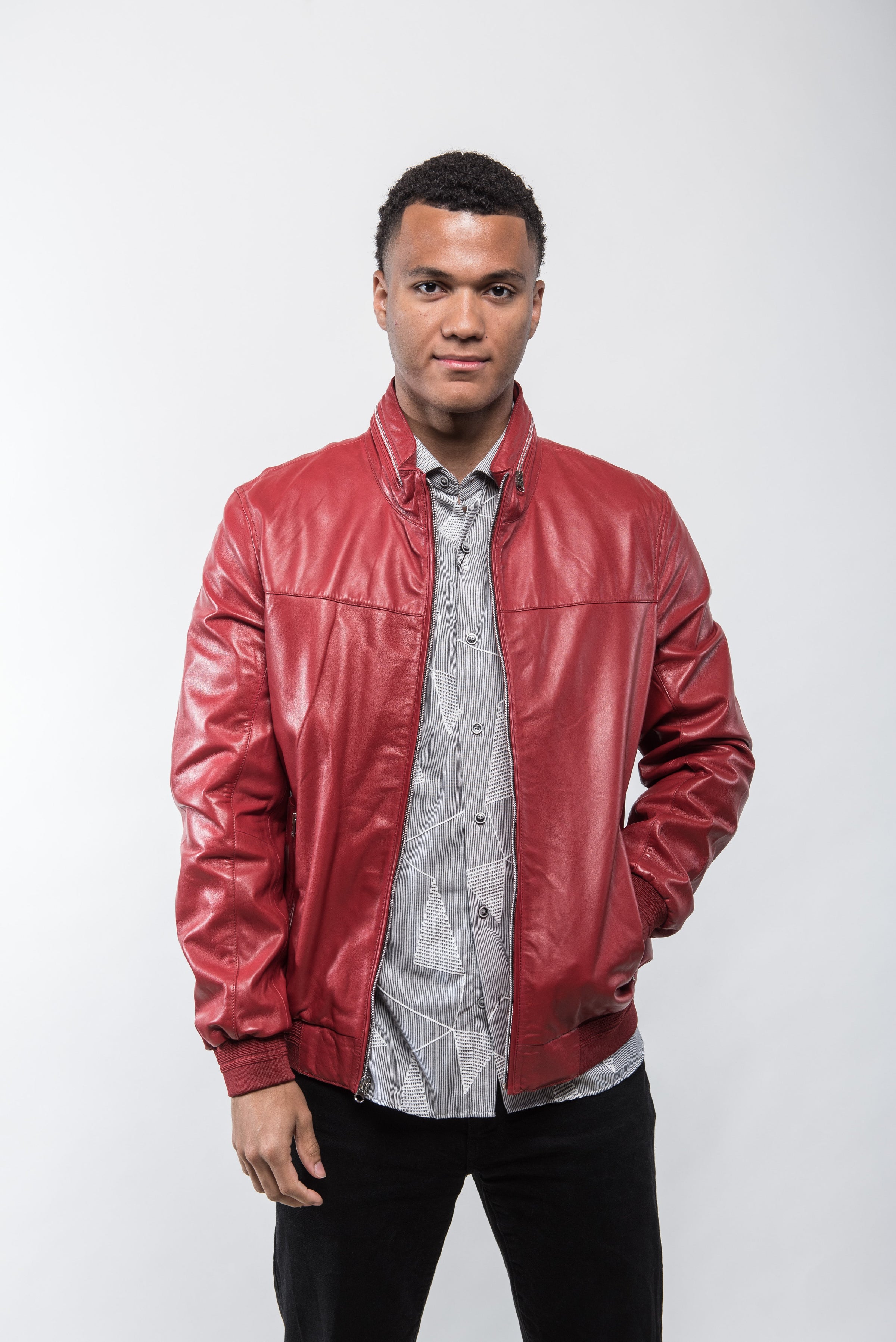 Andrea Red Leather Jacket Regency