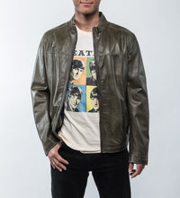 Lucio Green Leather Jacket Regency