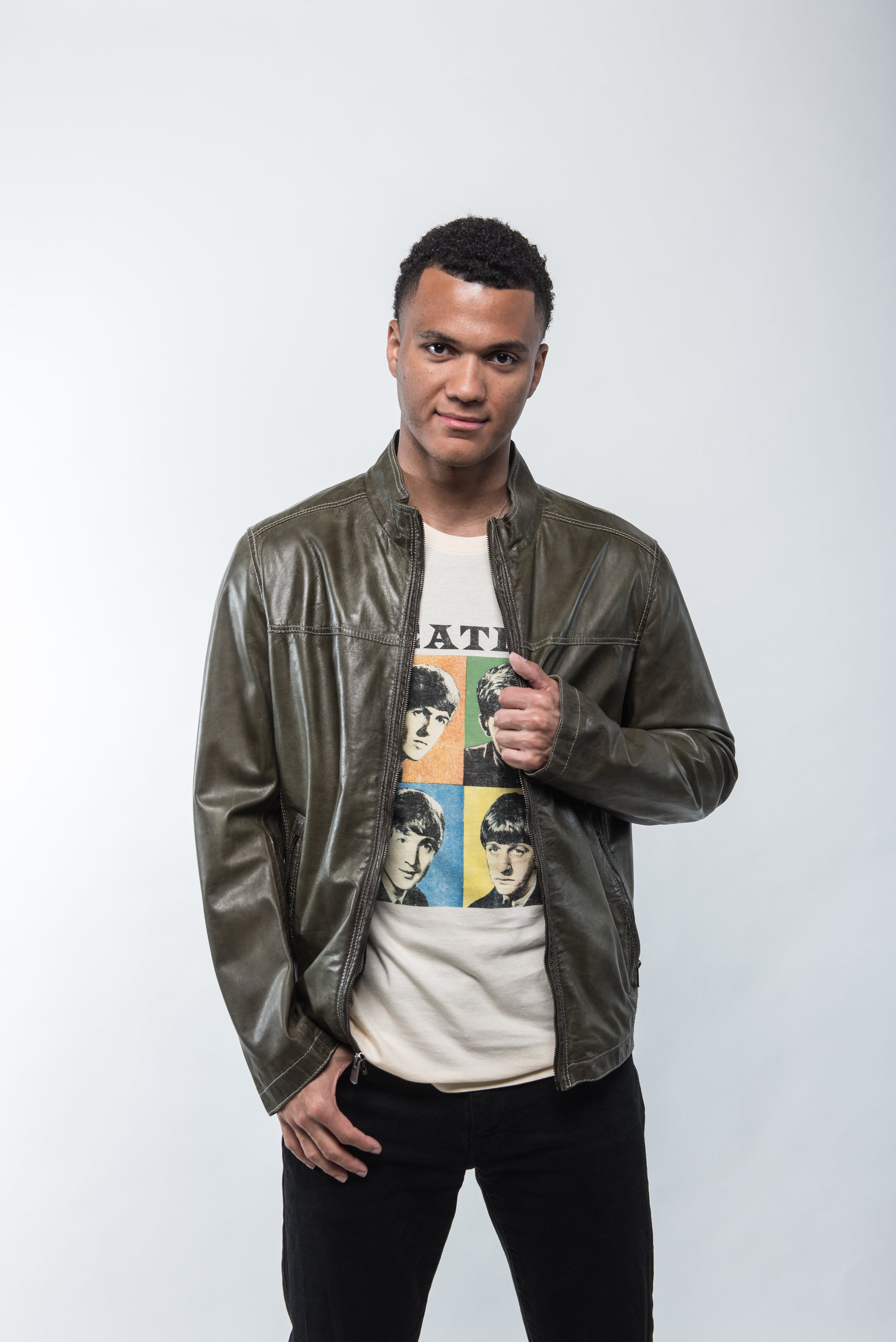 Lucio Green Leather Jacket Regency