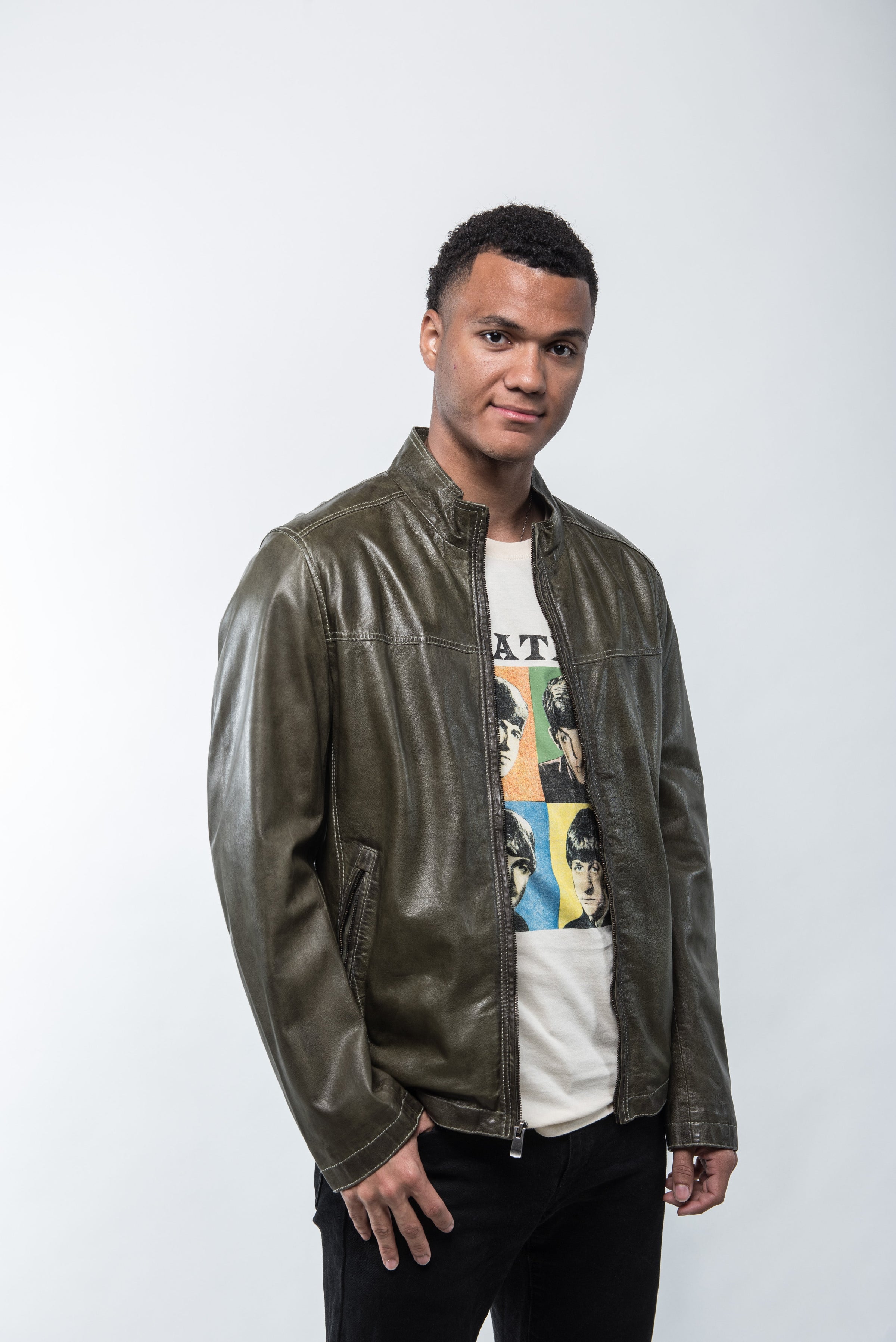 Lucio Green Leather Jacket Regency