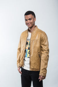 Lucio Yellow Leather Jacket Regency