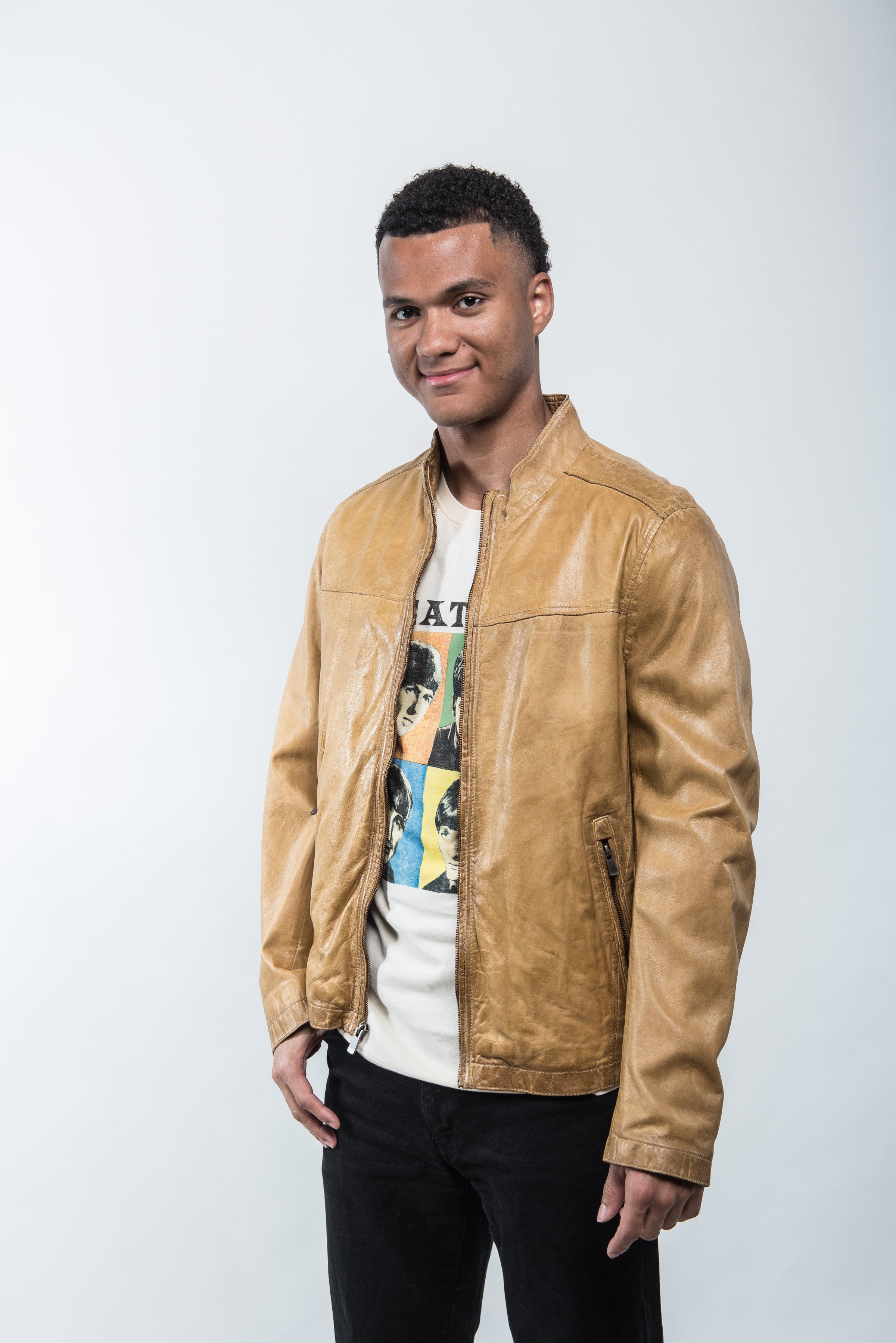 Lucio Yellow Leather Jacket Regency