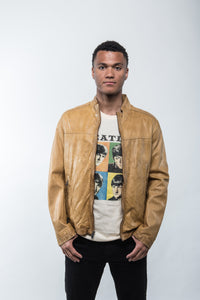 Lucio Yellow Leather Jacket Regency