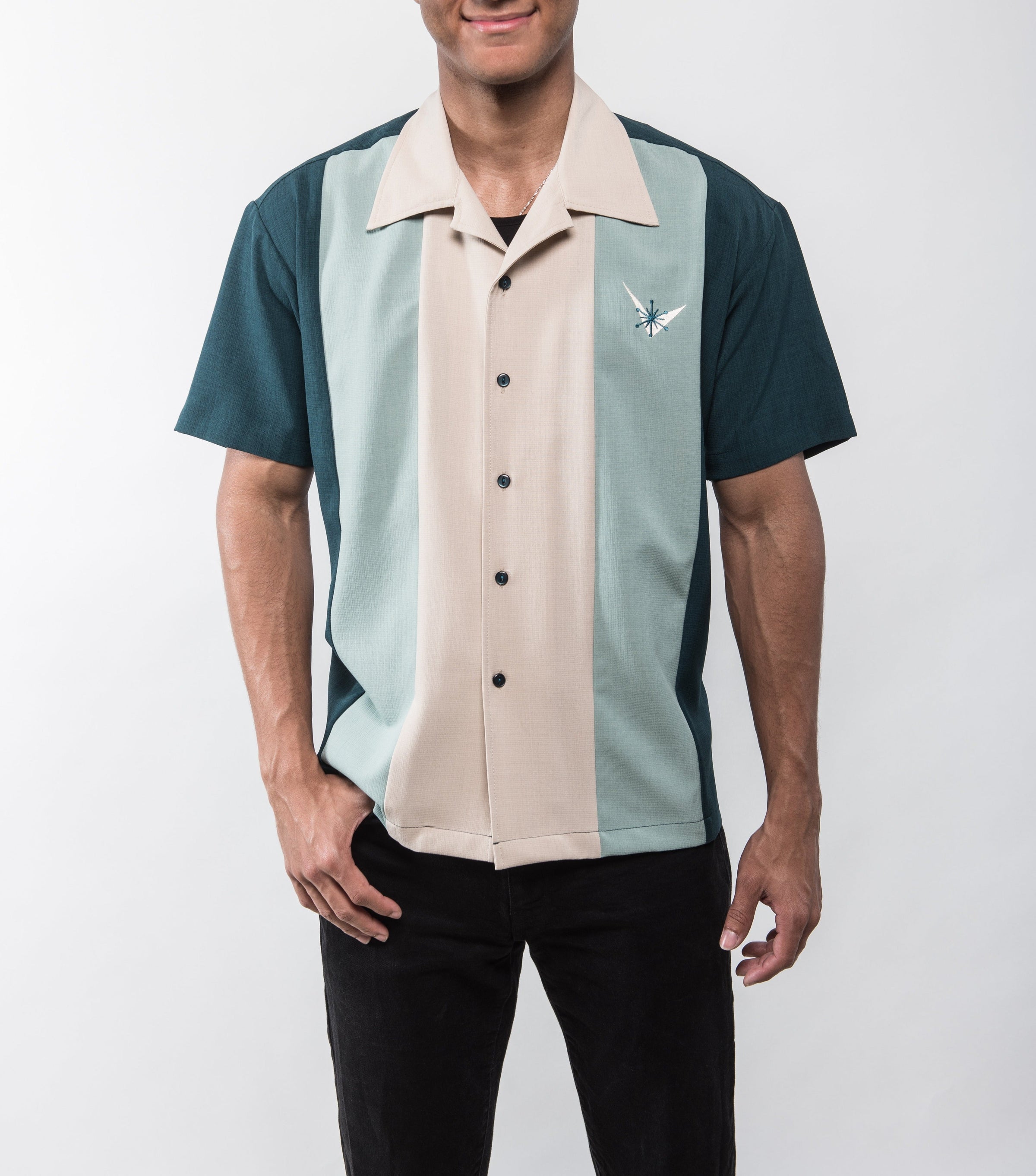Atomic Mad Men Bowling Shirt Teal/Mint Clothier to The King