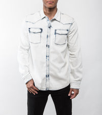 Roper Western Snap Shirt - Blue Overdye Teleria Zed