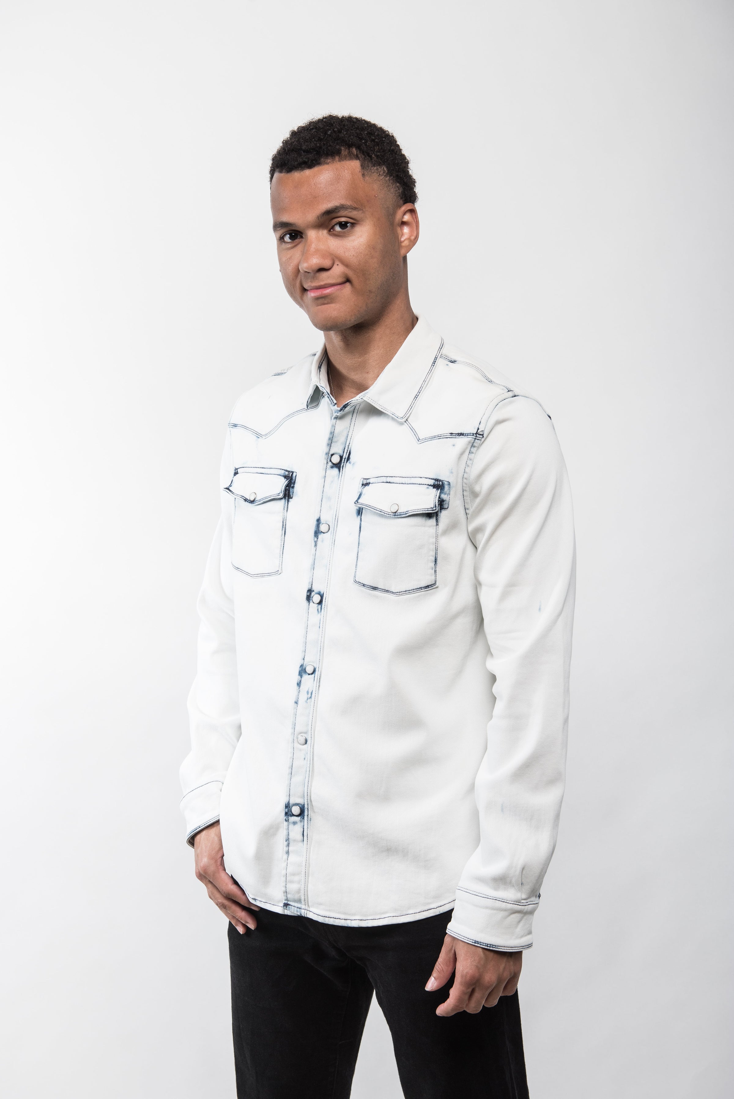 Roper Western Snap Shirt - Blue Overdye Teleria Zed