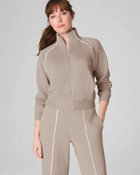 AirEssentials Pique Full Zip Track Jacket - Ashwood Spanx