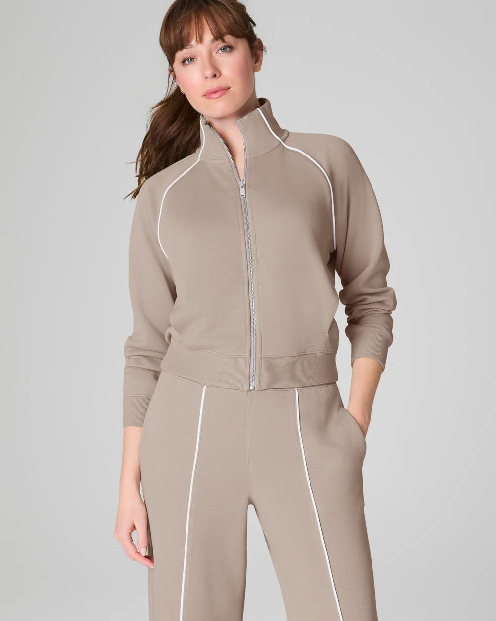 AirEssentials Pique Full Zip Track Jacket - Ashwood Spanx