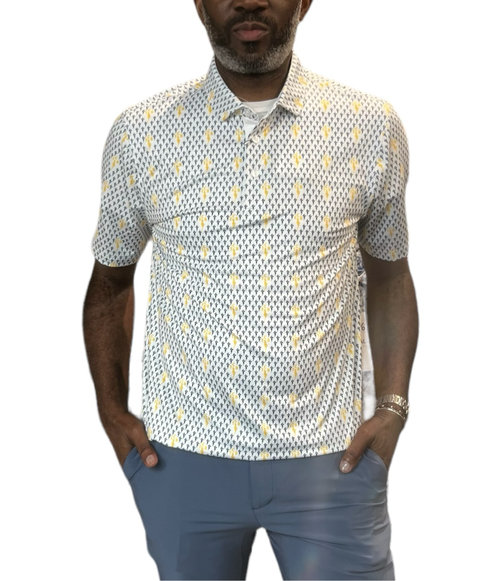 TCB Performance Polo - Navy & Gold Clothier to The King