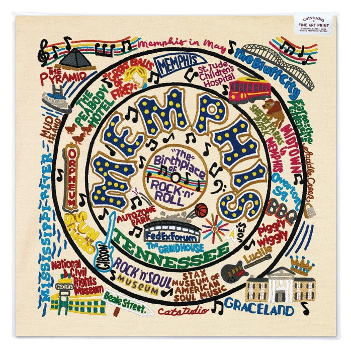 Memphis Fine Art Print 8X8 Catstudio