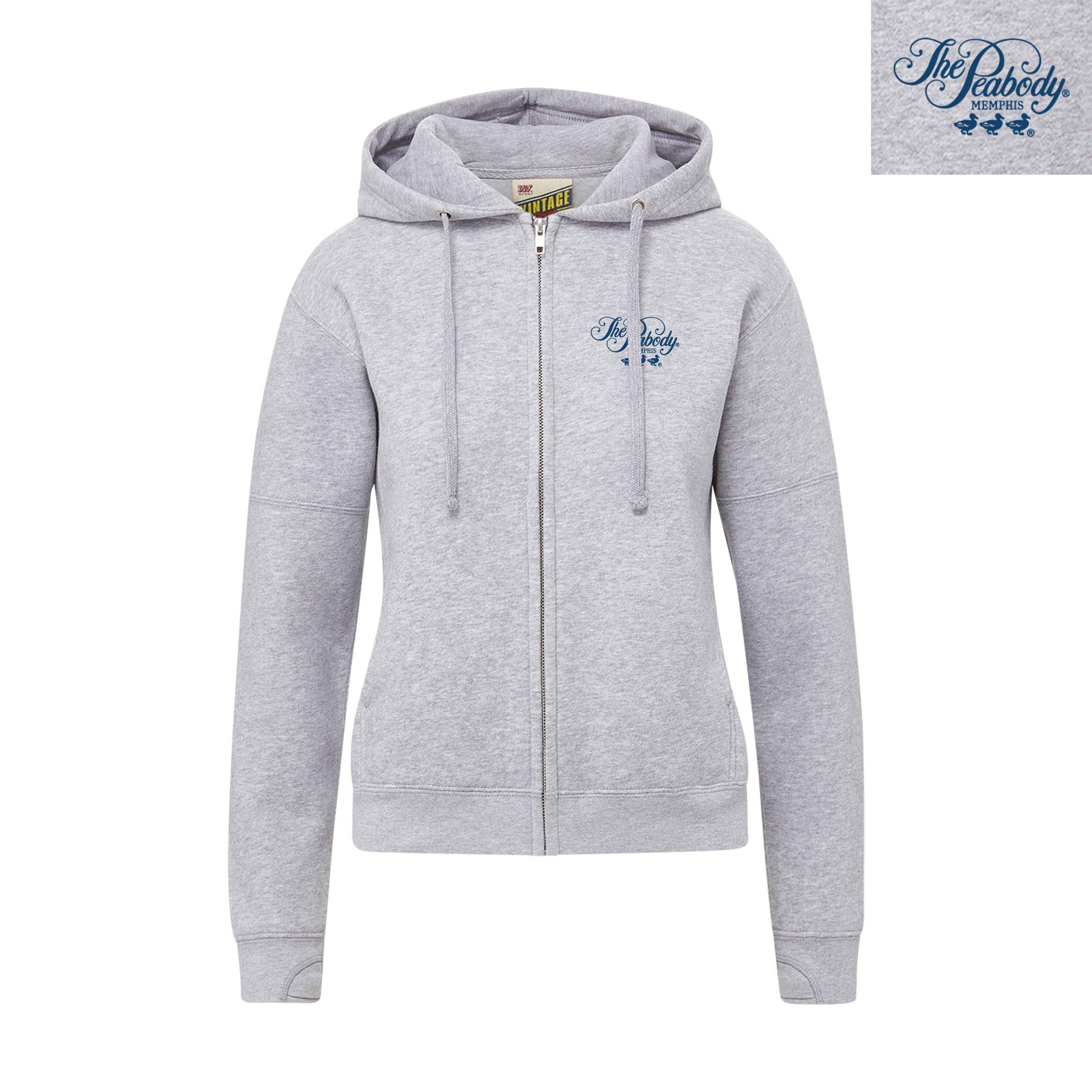 Peabody Vintage Fleece Hoodie - Heather Grey Peabody Apparel