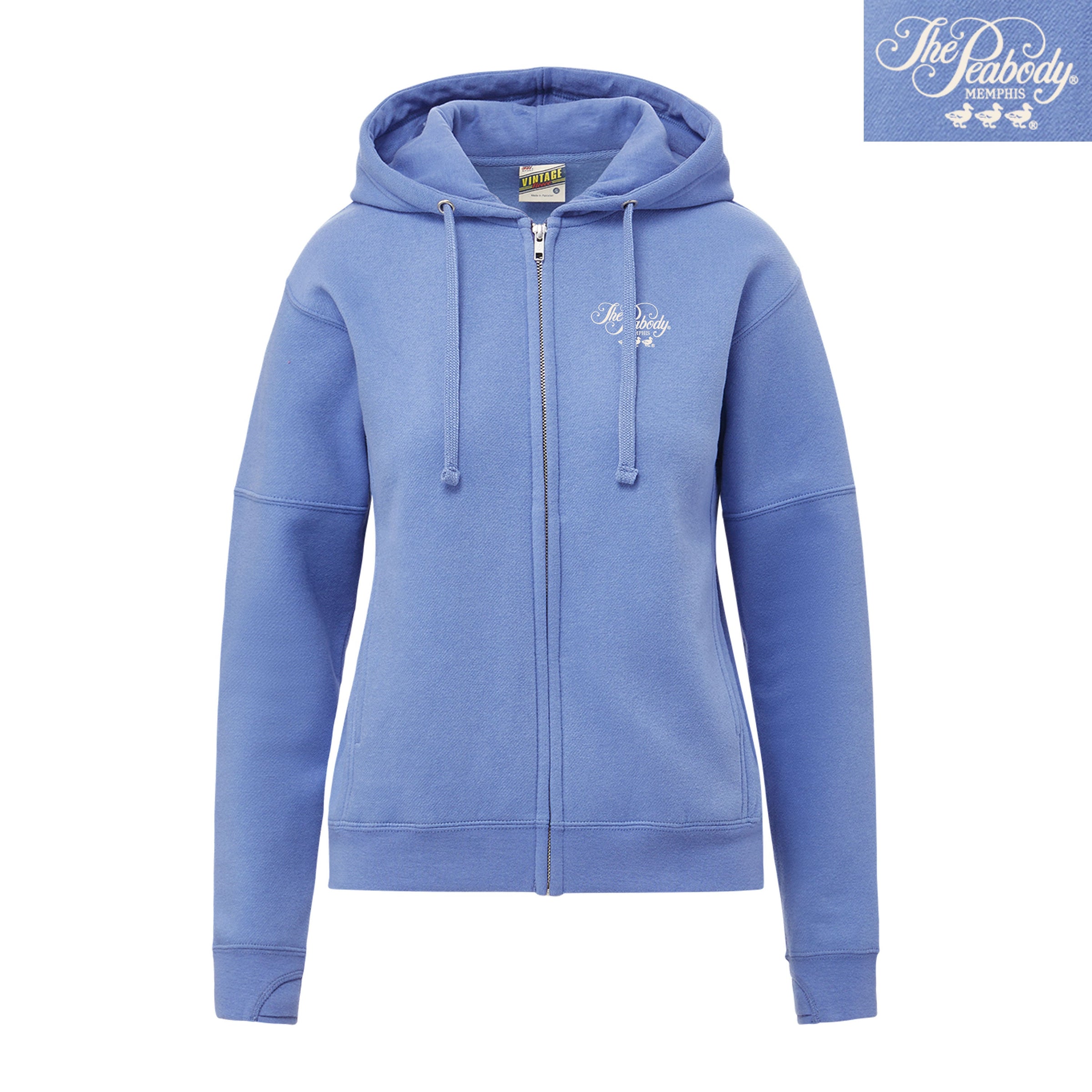 Peabody Vintage Fleece Hoodie - Blue Iris Peabody Apparel
