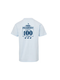Peabody Hotel 100 Years Tee - Artic Blue Lansky Bros.