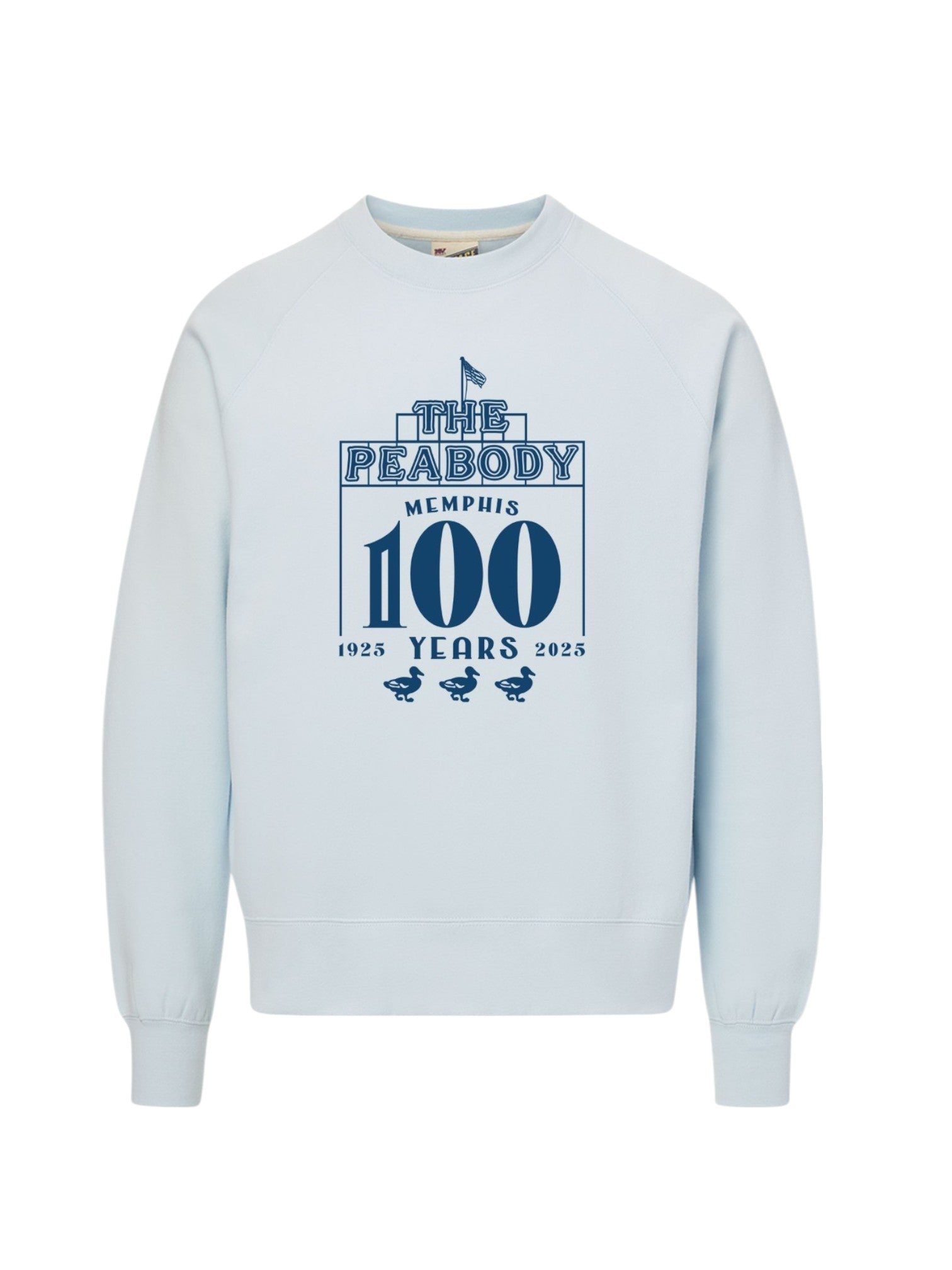 Peabody Hotel 100 Years Sweatshirt -Artic Blue Lansky Bros.