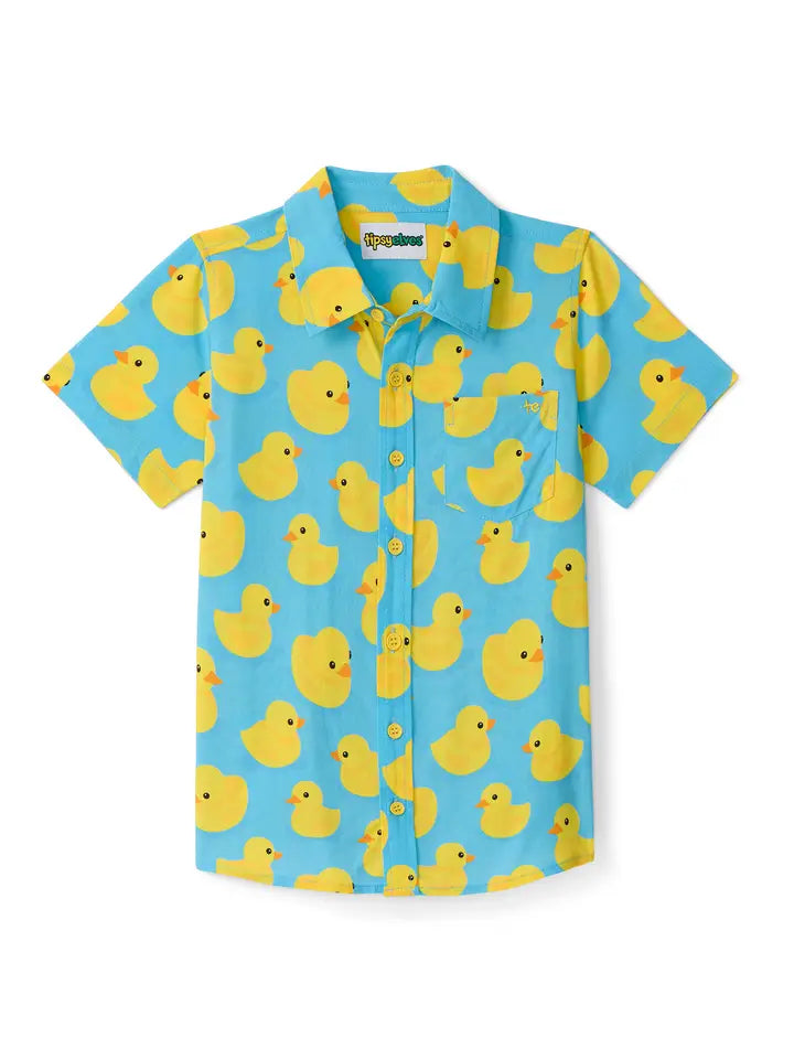 Kid's Rubber Ducky Hawaiian Shirt Tipsy Elves