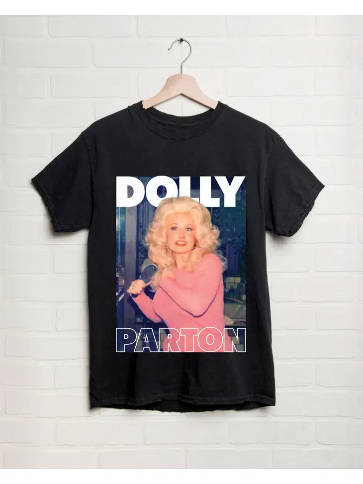 Dolly Parton in Pink Black Thrifted Licensed Graphic Tee Lansky Bros.