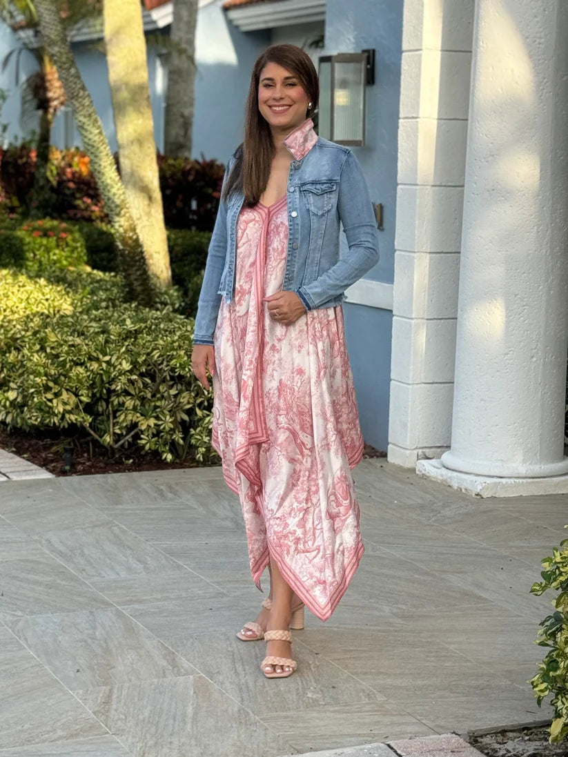 The Light Denim Jacket / Pink Toile STACY BRADLEY