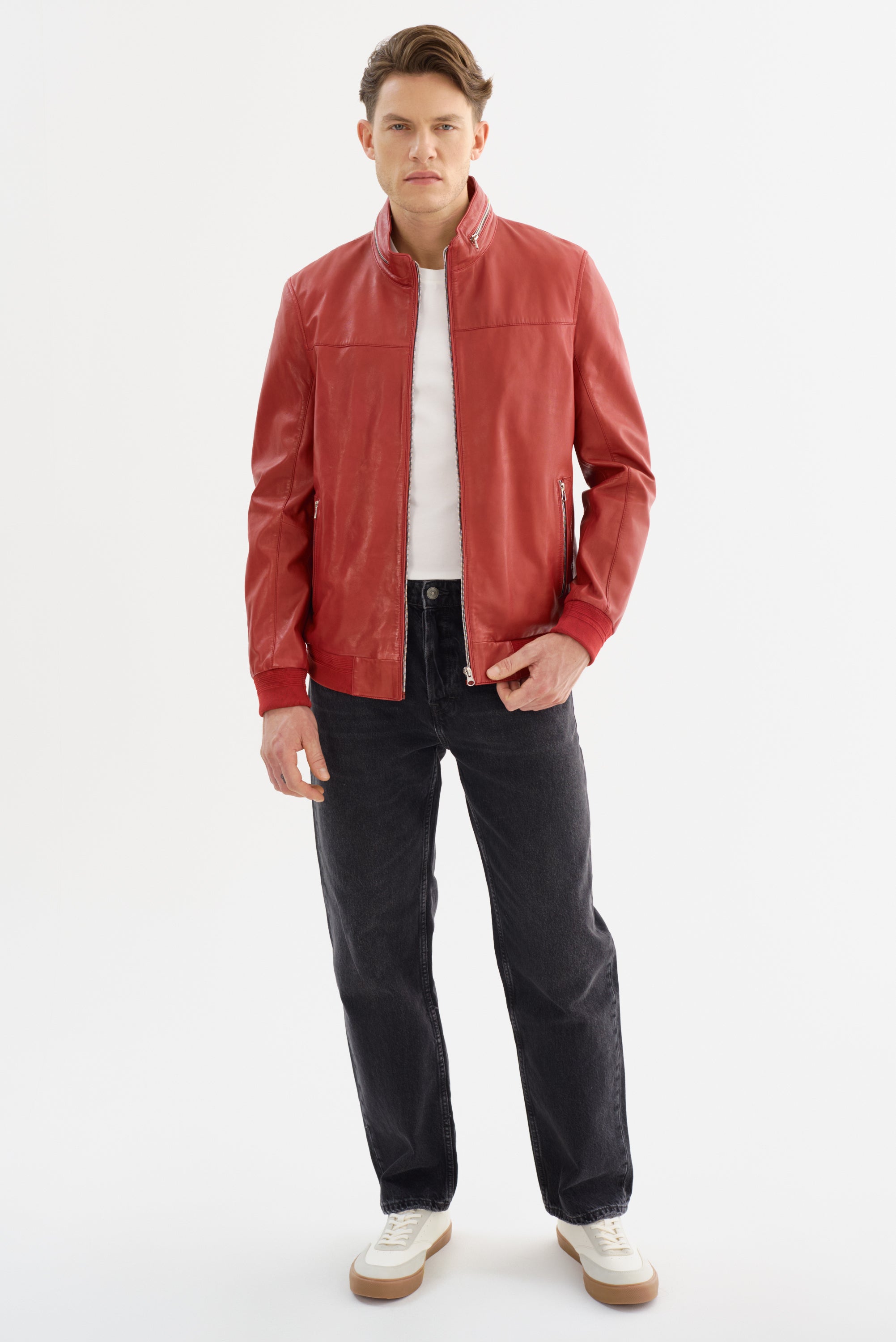 Andrea Red Leather Jacket Regency