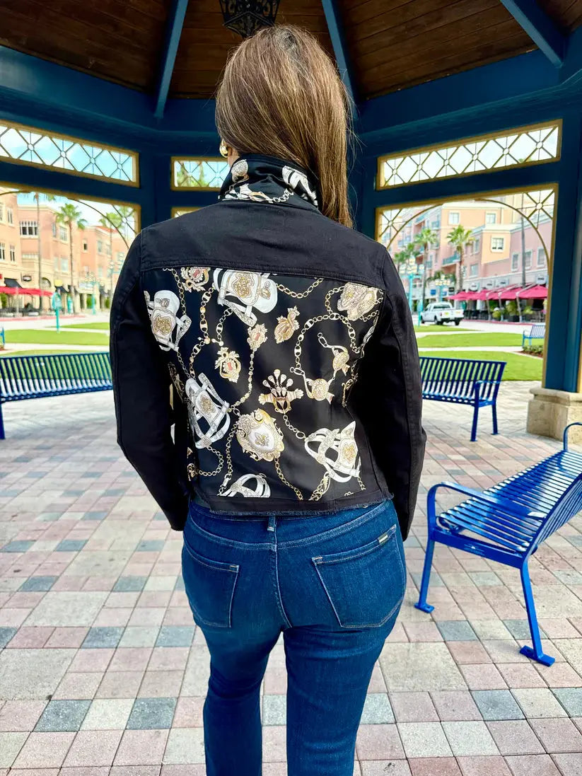 The Black Denim Jacket / Black Stirrup STACY BRADLEY