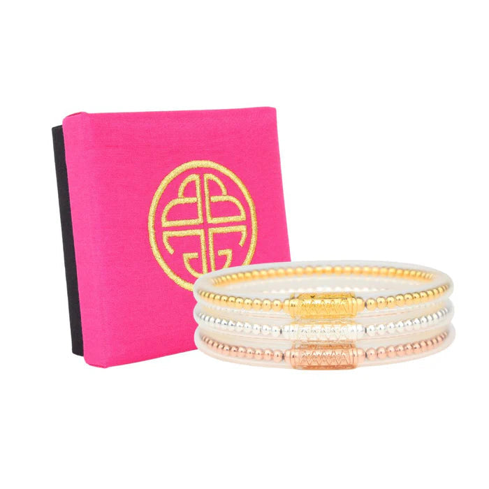 BIBI All Weather Bangles® (Set of 3) - Serenity Prayer Budha Girl