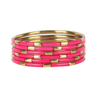 Pink Veda Bangles - Set of 6 Budha Girl