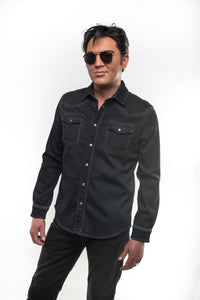 Roper Western Snap Shirt/Shacket - Anthracite Teleria Zed