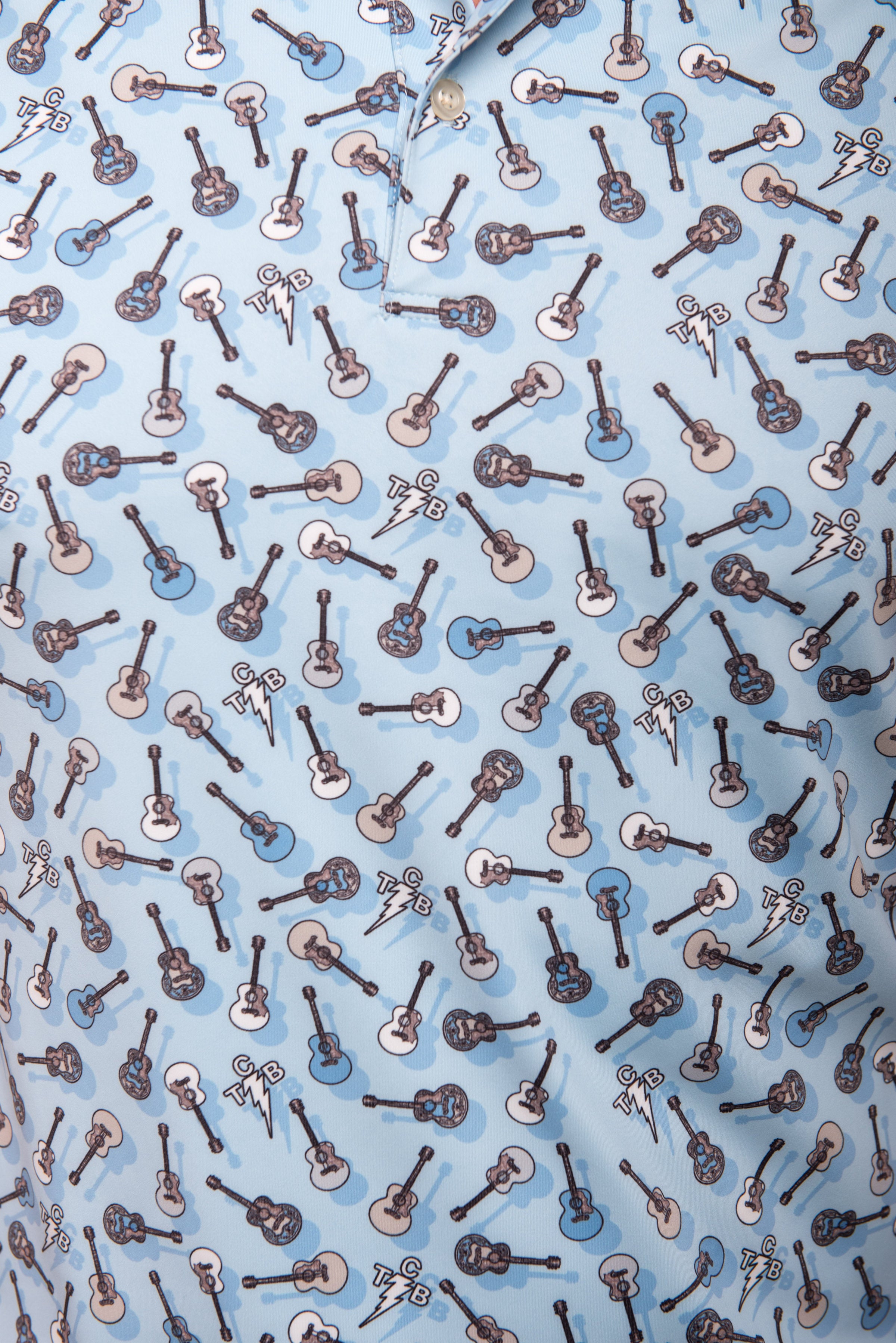 TCB & Guitars Polo - Light Blue Clothier to The King