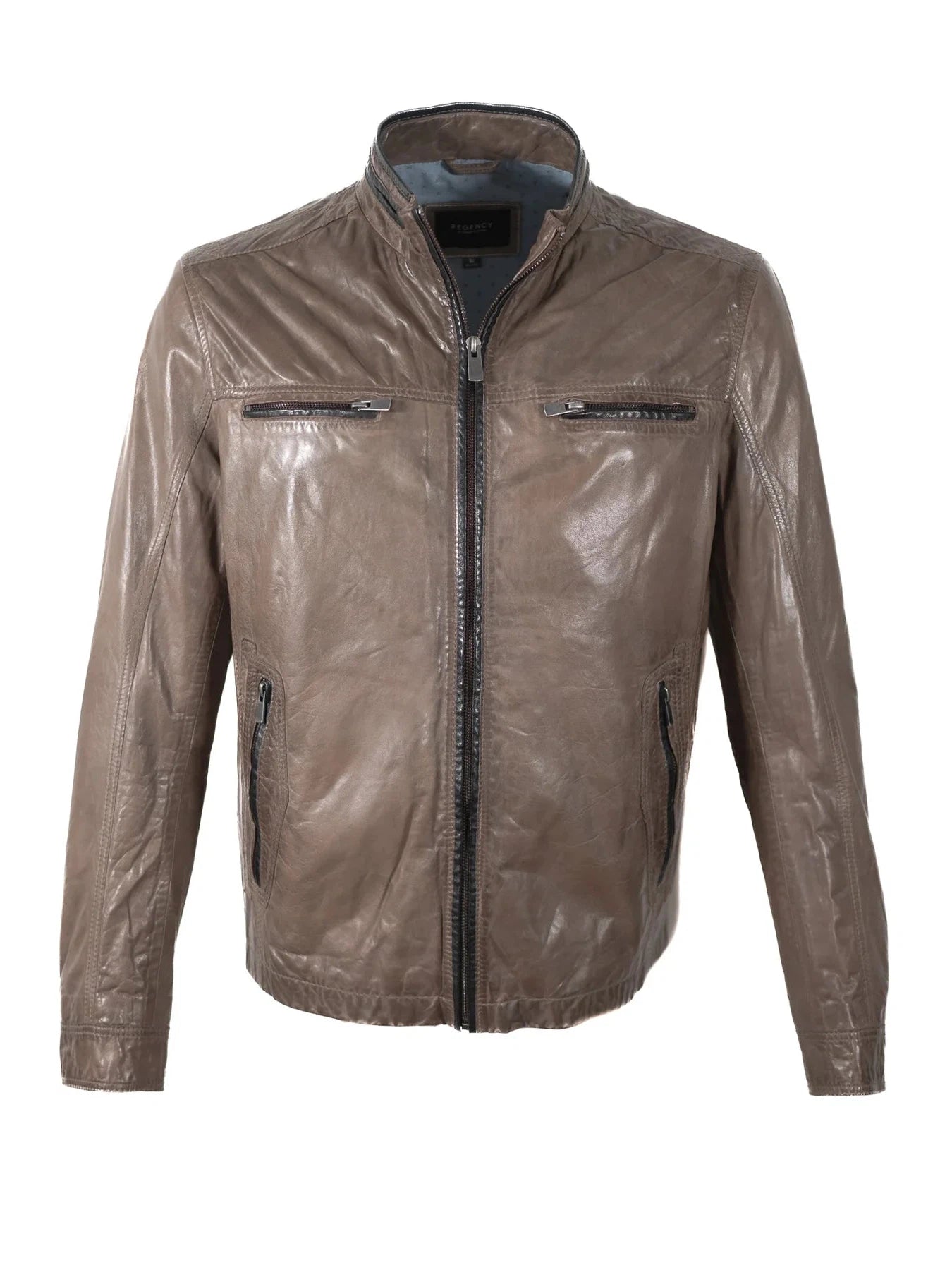 Nash Leather Jacket- Grey Regency