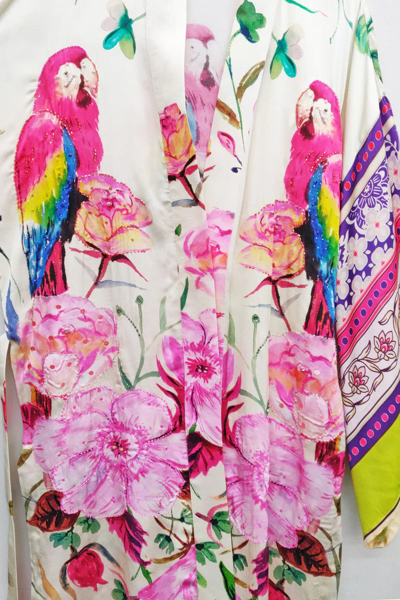 Tropical Mood Hand-Beaded Kimono Aratta