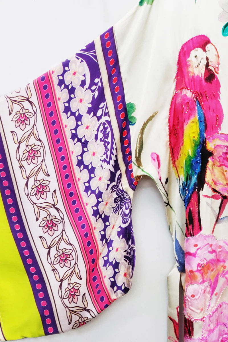 Tropical Mood Hand-Beaded Kimono Aratta
