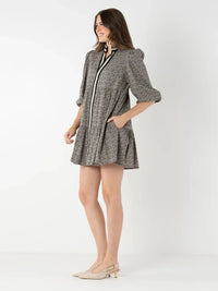 Sadie Dress - Black Tonal Monogram EMILY McCARTHY