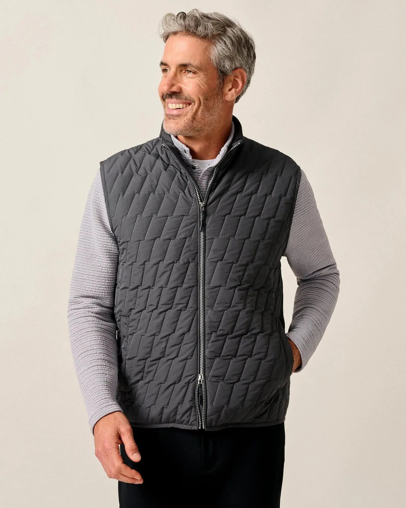 Belfry Quilted Puffer Vest - Dark Gray Grayers